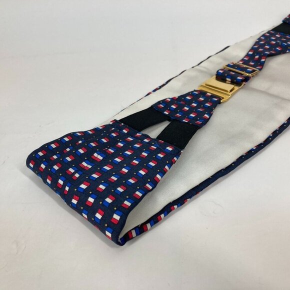 HERMES Accessories Cummer band belt silk blue - Picture 7 of 16